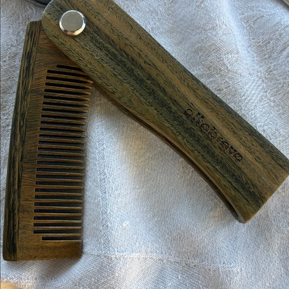 Beard Comb Altobravo Wood /Folding in the Tin Box Wooden Folding Comb GIFT